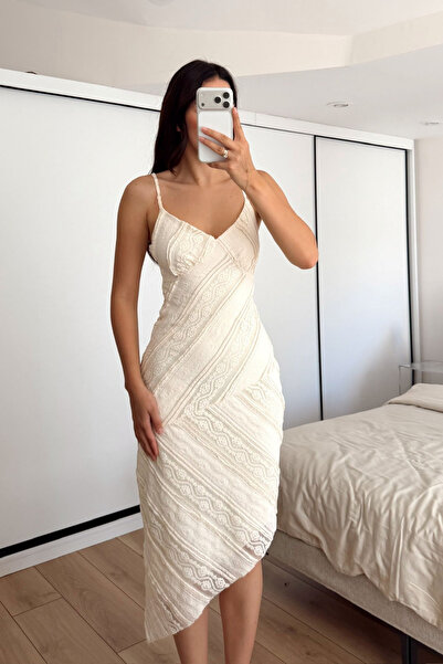 Sindimoda Begüm İp Askılı Midi Elbise 3082