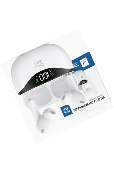 Blue Star Press Căști wireless T60 albe intraauriculare BT pentru Realme 16 P...