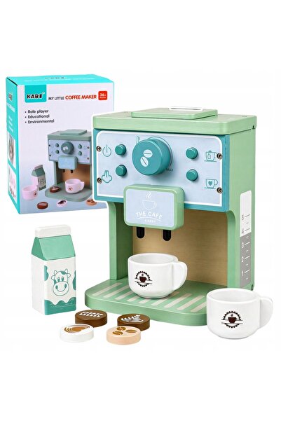 LeanToys Set din lemn de cafea, căni, lapte, accesorii pentru copii