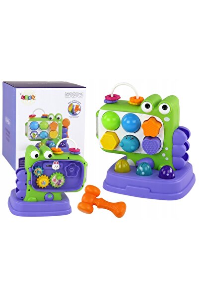 LeanToys Panou educativ cu dinozauri, joc de sortare Whac-A-Mole pentru copii...