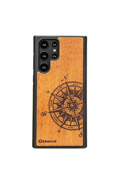 BewooDesign Husă din lemn pentru Samsung Galaxy S22 Ultra TRAVELER MERBAU