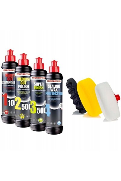 Menzerna Pasty Polerskie Pady HML 1100 2500 3500 + Ceară + Fibră 4x250ml