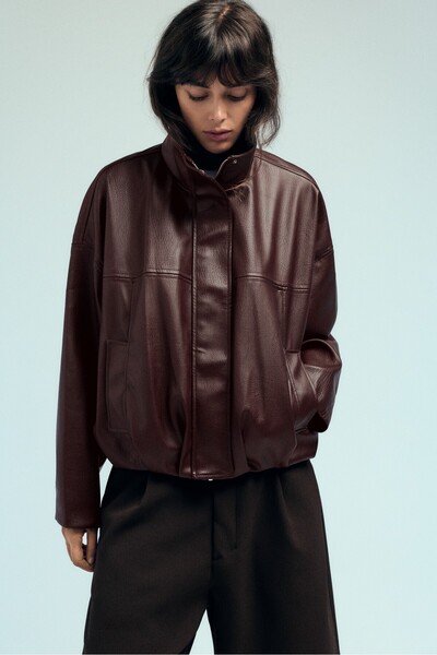 Pull & Bear Suni deri balon ceket