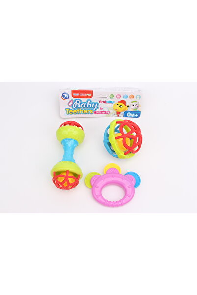 First Step Baby Rattle Set 3PC BM6004-4A25 – Colorful Sensory Development Toy...