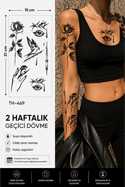 medink tattoo Gerçekci Çoklu Desenli Dövme Etiket Kadın Erkek Kol El Üstü Bacak
