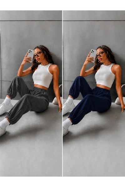 ZİYMO 2-Piece Women's Elastic Waist Trackpants