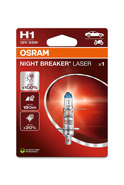 Osram Bec Night Breaker Laser Επόμενη Γενιά H1 12V 55W P14,5s μπλίστερ