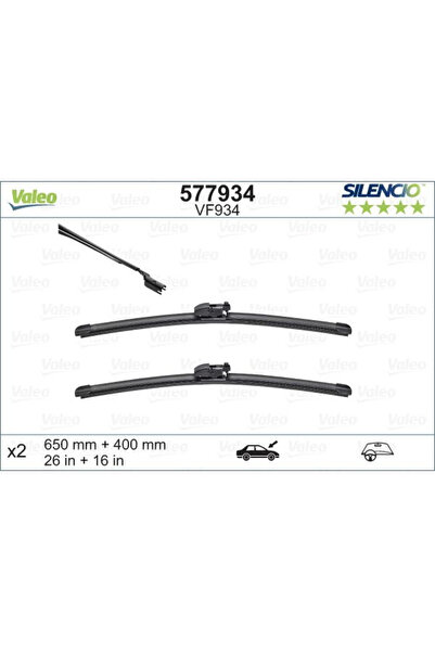 VALEO Silencio FlatBlade OE wiper blade Top Bottom Set 650/400 mm