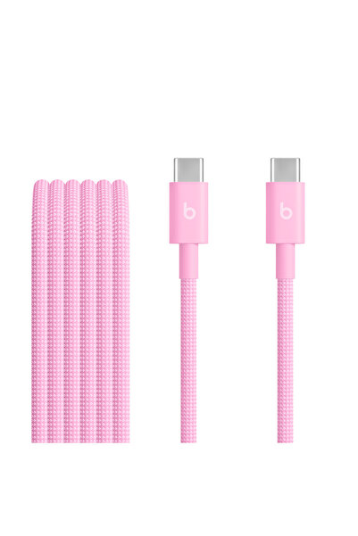 Beats USB-C - USB-C Örgülü Kablo (1,5 m) - Pozitif Pembe
