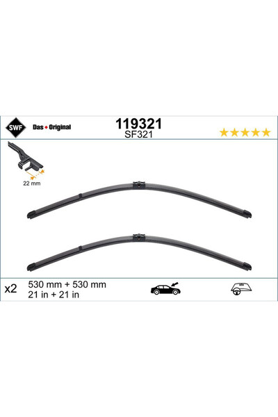 SWF Set lamela stergator Wiper FB OE LHD 530/530 mm