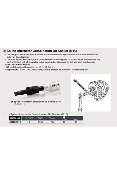 TOPTUL Cheie fixare alternator M10