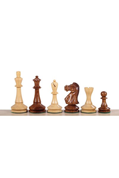 Sunrise Chess & Games Черни шахматни фигури от акация/ чемшир, 4 инча.