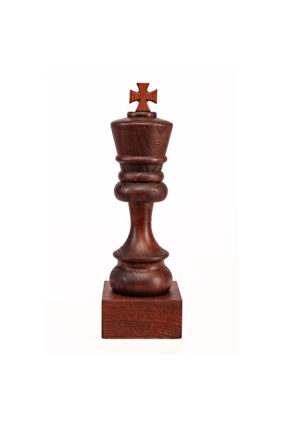 Sunrise Chess & Games Wooden chess trophy - Black King (37 cm high)