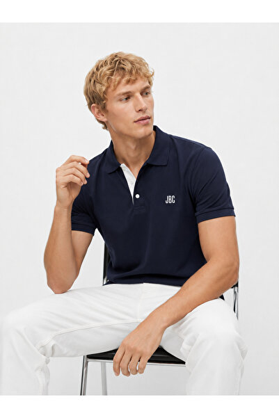 JBC Men's Embroidered Polo Collar T-Shirt 100% Cotton Regular Fit Premium Sho...