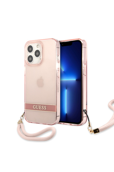 OEM Guess Translucent Hard Case Θήκη προστασίας με διάφανο σχεδιασμό και κορδ...