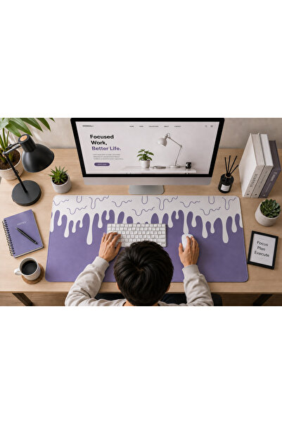 Mcstorey XXL Oyuncu Mouse Pad 90x40 cm 3 mm Dikişli Kaymaz Taban Büyük Masaüs...