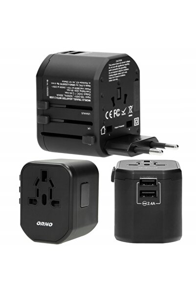 Virone Adaptor de călătorie ORNO USA/UK/EURO/AUS TA-6 Negru