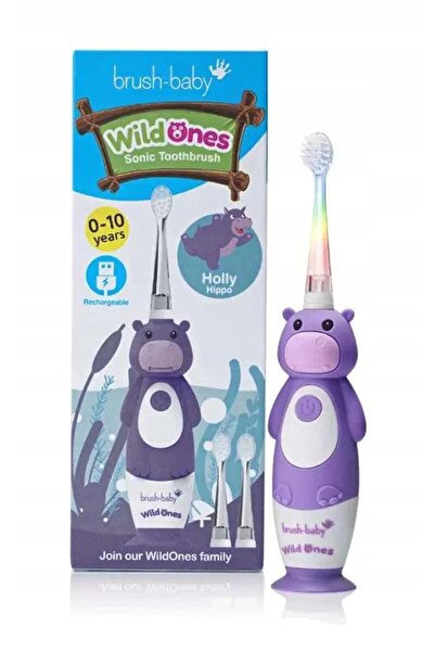 Brush-Baby Periuță sonică WildOnes Hipopotam violet vârsta 0+