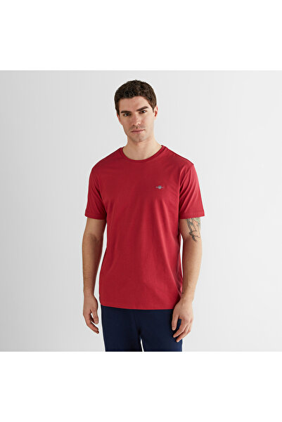 Gant Erkek Kırmızı Bisiklet Yaka Regular Fit Logolu T-Shirt