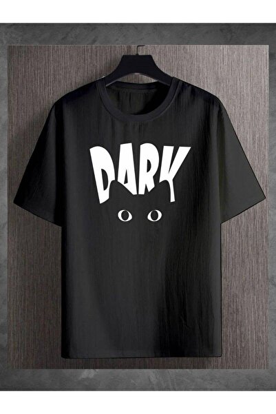JANTIL MODA Black Unisex Oversize 100% Cotton Crew Neck Short Sleeve T-Shirt