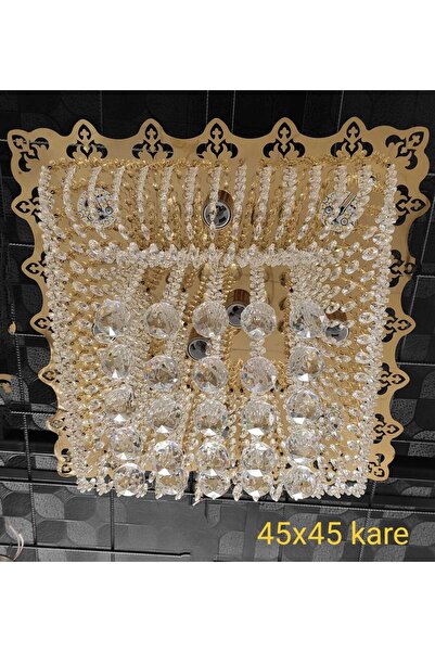 karacaavizetasarım Avize hanedan 45x45 kare gold