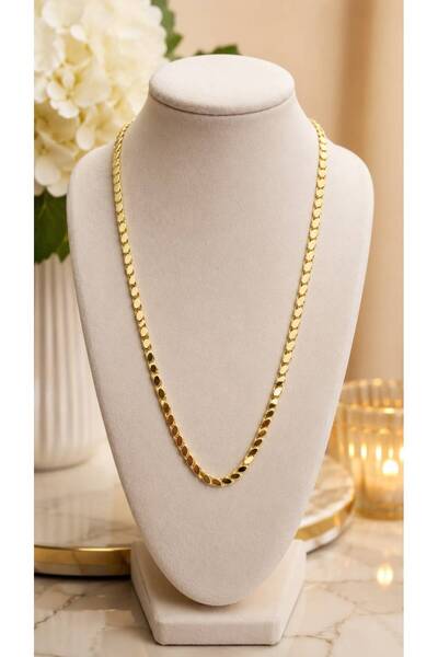 Vipfoni Steel Barley Flake Chain 60 cm Steel Necklace Does Not Fade Does Not ...