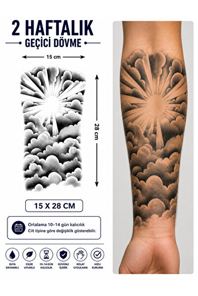 medink tattoo Bulut yarım kol geçici dövme sticker yapıştırma dövme