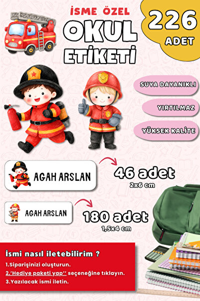 Hume Craft 226 Adet Kişiye Özel Okul Etiketi Kalem Defter Etiketi Özel Isim Y...