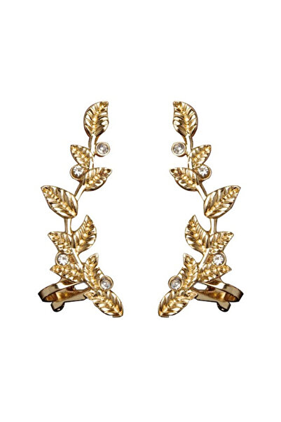 VeeShop Чифт обеци тип маншет, клонки с малки кристали
