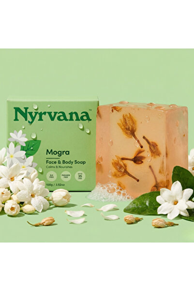 Nyrvana Mogra Jasmine Soap 100g–Natural Moisturizing Bathing Bar for Glowing ...