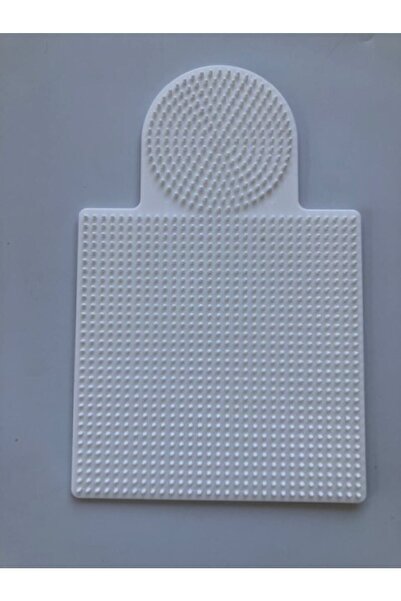 Hdg 1 Adet Ütü Ile Yapışan Boncuk Dizme Tablası Büyük Boy - Kare : 15,5 Cm - Daire : 8,5 Cm - Beyaz Renk