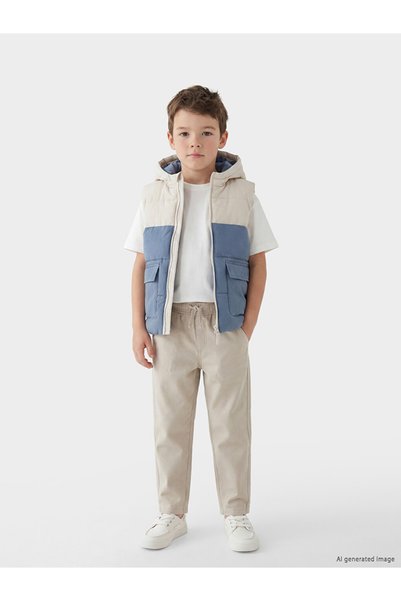 LC Waikiki Lcw Kids Hooded Color Block Boys' Puffer Vest
