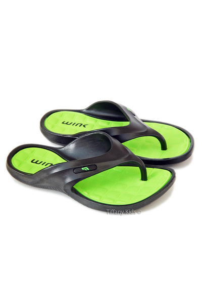 WINK Șlapi verzi pentru piscină sau plajă moi și ușori cu interior din spumă EVA