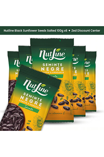 Nutline Semințe de floarea-soarelui negre sărate 100g x6