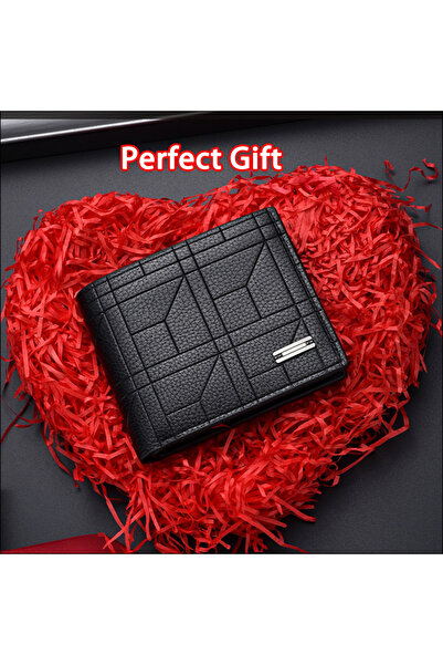 Lusy Shop İnce Minimalist Tasarımlı Çoklu Kart Yuvalı Erkek Deri Görünümlü Cü...