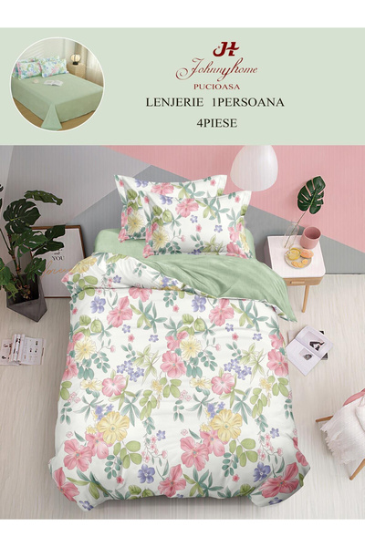 Pucioasa Set lenjerie de pat pentru 1 persoană, 4 piese, Finet-P15