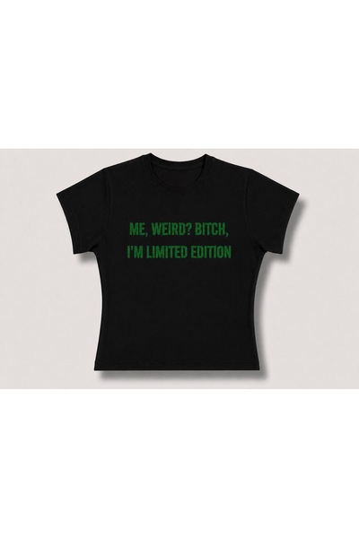 manicsellout "I'm Limited Edition" Baskılı Kadın Crop Tişört - Y2K Baby Tee Y...