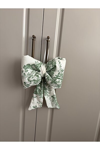 ToffyStore Green French Patterned Fiber-Filled Bow