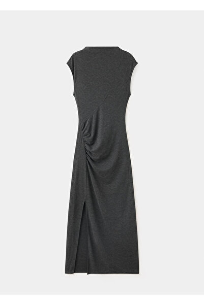 MANGO Woman Side-ruched knit dress