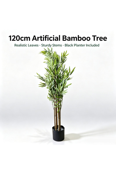 Yallabena 120cm Artificial Bamboo Tree Faux Potted Green Plant Realistic Leav...