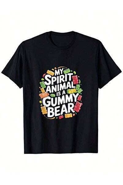 01THEONE تي شيرت My Spirit Animal Is A Gummy Bear لمحبي الحلوى، مناسب للأولاد...