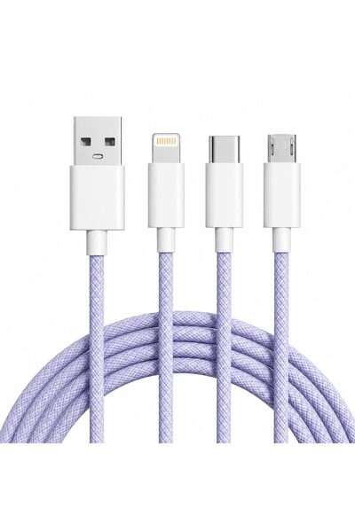 Flippy Cablu Incarcare Rapida 3 in 1, Flippy, 66W, 6A, Conectori Lightning, T...