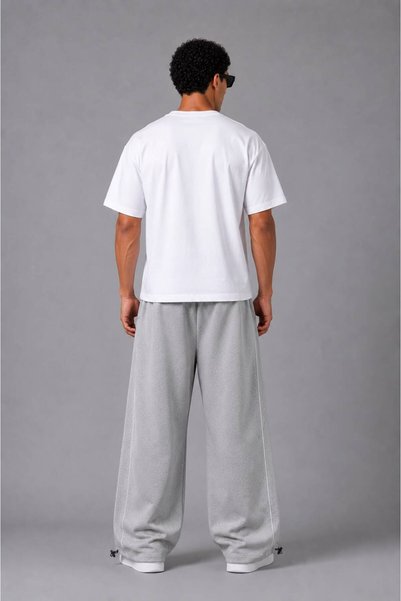 RE7EDİ Striped Two-Thread Sweatpants Unisex Gray
