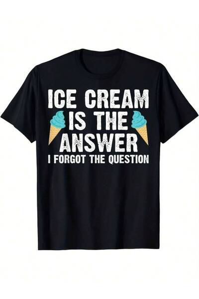 KYMC07 Enjoyable T-Shirt Featuring Playful Ice Cream Cone Spoon Design - Avai...