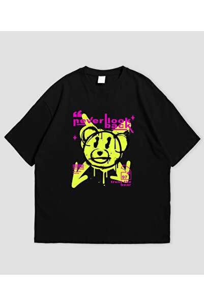 Grafftee Clothing Never Look Back Printed Unisex Oversize T-Shirt