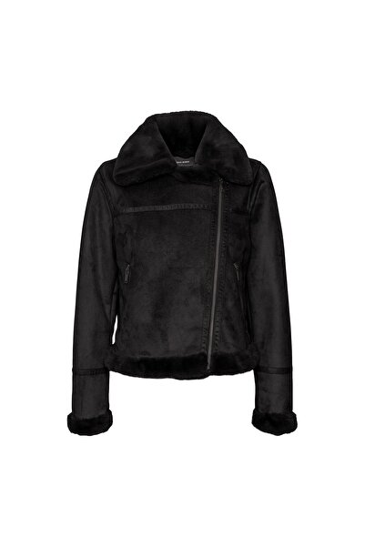 Vero Moda Piele artificială de oaie pentru femei 10290150 Negru