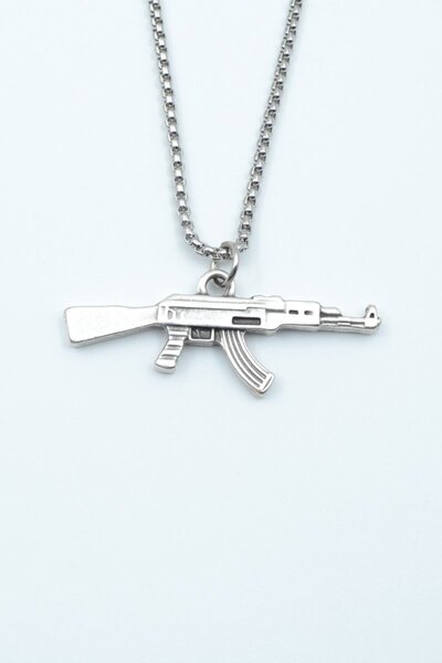 Generic Brand قلادة سلسلة محبوكة من Pubg Keleş Ak-47 Kalşnikof