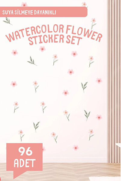 alışveriş kurdu Pink Spring Flowers Themed Leaves and Flowers Children's Room...