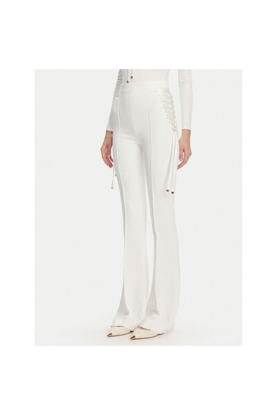 Elisabetta Franchi Pantaloni de damă din material textil PA08351E2 Alb