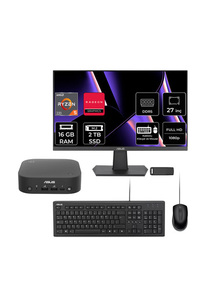 ExpertCenter PN54-S1 Ryzen 5 220 16GB RAM 2TB SSD 27" Full HD Monitör FreeDOS PN54-BBR522MNS1P709 Mini Masaüstü Bilgisayar + PER4 USB BELLEK